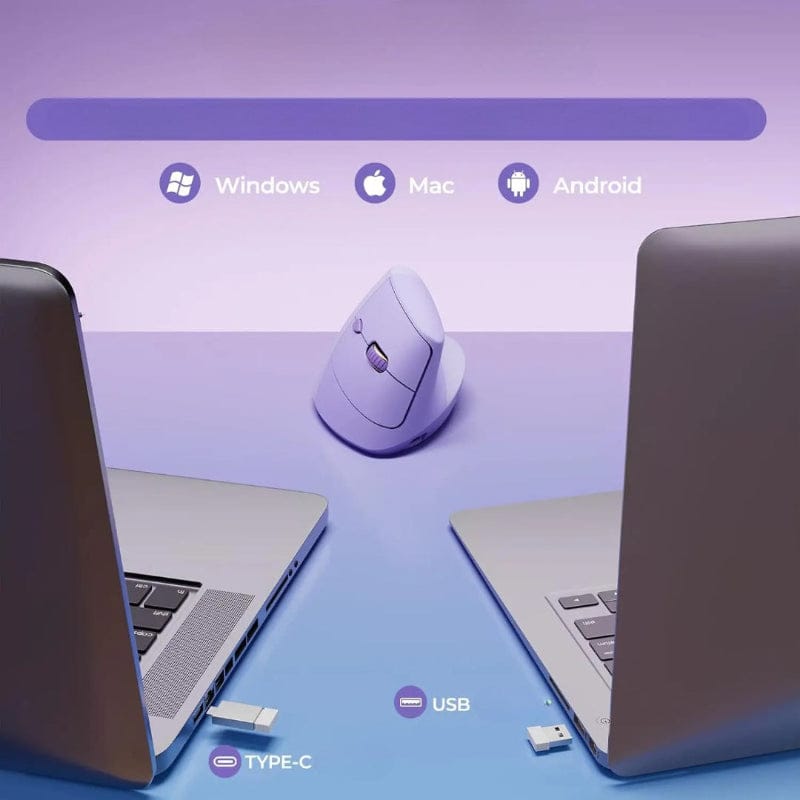 Rechargeable Mini Wireless Vertical Ergonomic Mouse – view 3