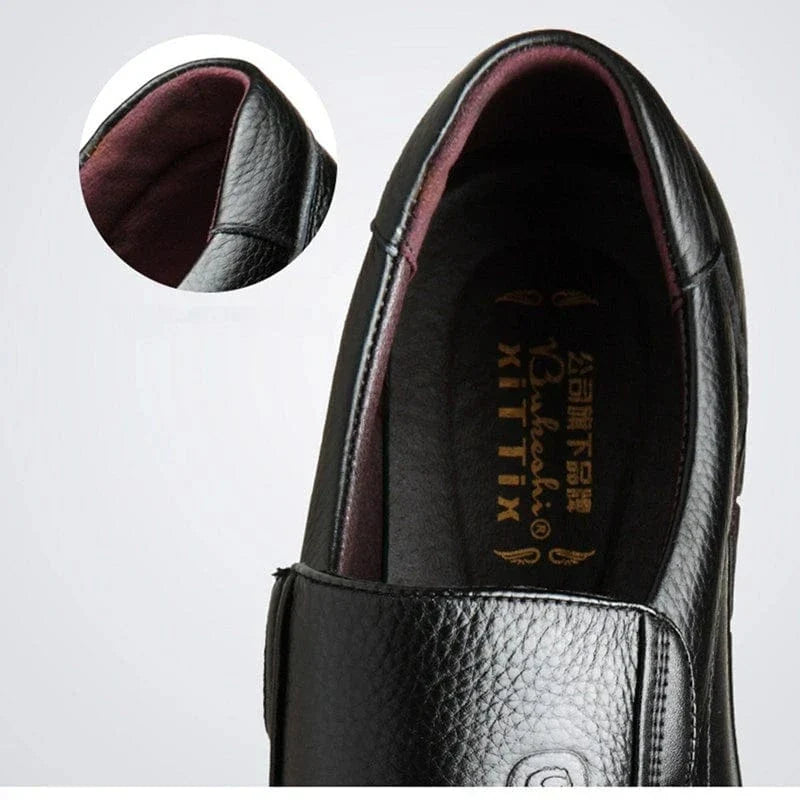 Black Leather Moccasins with Arch Support for Men – view 4