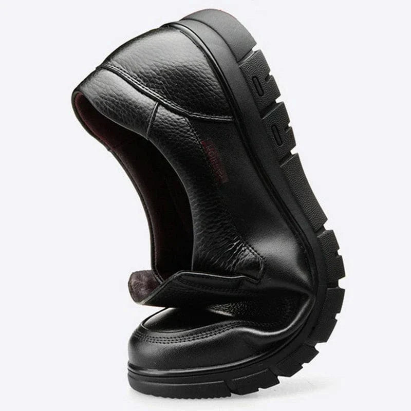 Black Leather Moccasins with Arch Support for Men – view 2