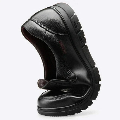 Black Leather Moccasins with Arch Support for Men – view 2