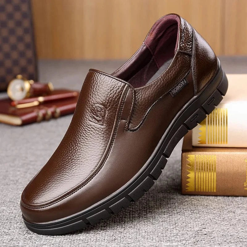Elegant Dark Brown Orthopedic Loafers for Men – view 4