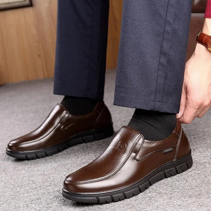 Elegant Dark Brown Orthopedic Loafers for Men – view 5