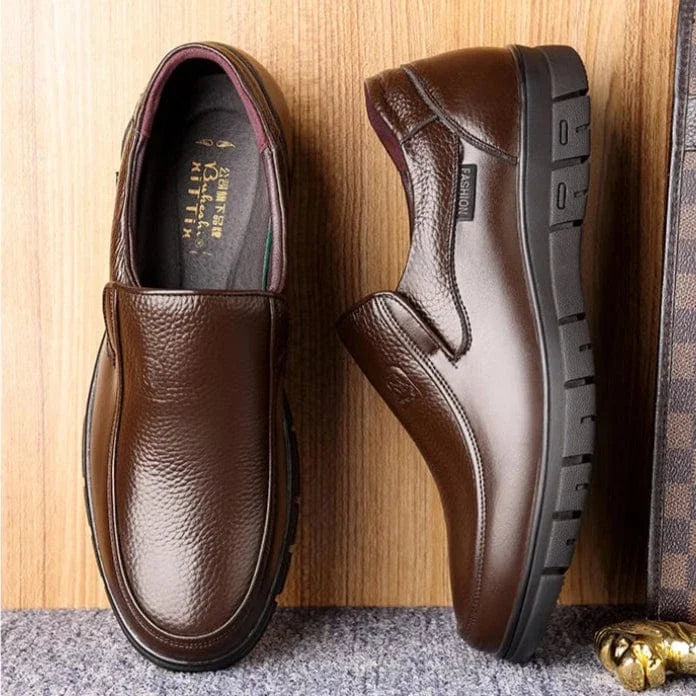 Elegant Dark Brown Orthopedic Loafers for Men – view 2