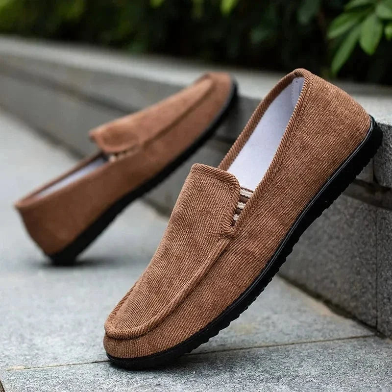 Brown Fabric Non Slip Breathable Orthopedic Loafers for Men – view 5