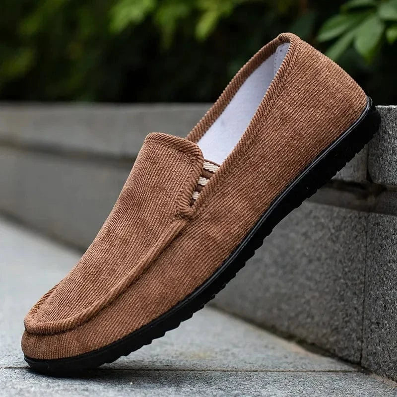 Brown Fabric Non Slip Breathable Orthopedic Loafers for Men – view 2