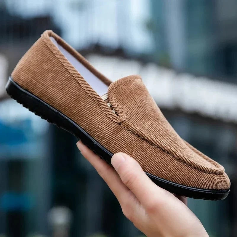 Brown Fabric Non Slip Breathable Orthopedic Loafers for Men – view 3
