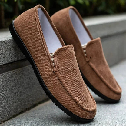 Brown Fabric Non Slip Breathable Orthopedic Loafers for Men – view 6