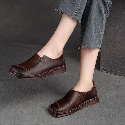 Square-Toe Leather Orthopedic Loafers with Arch Support – view 3