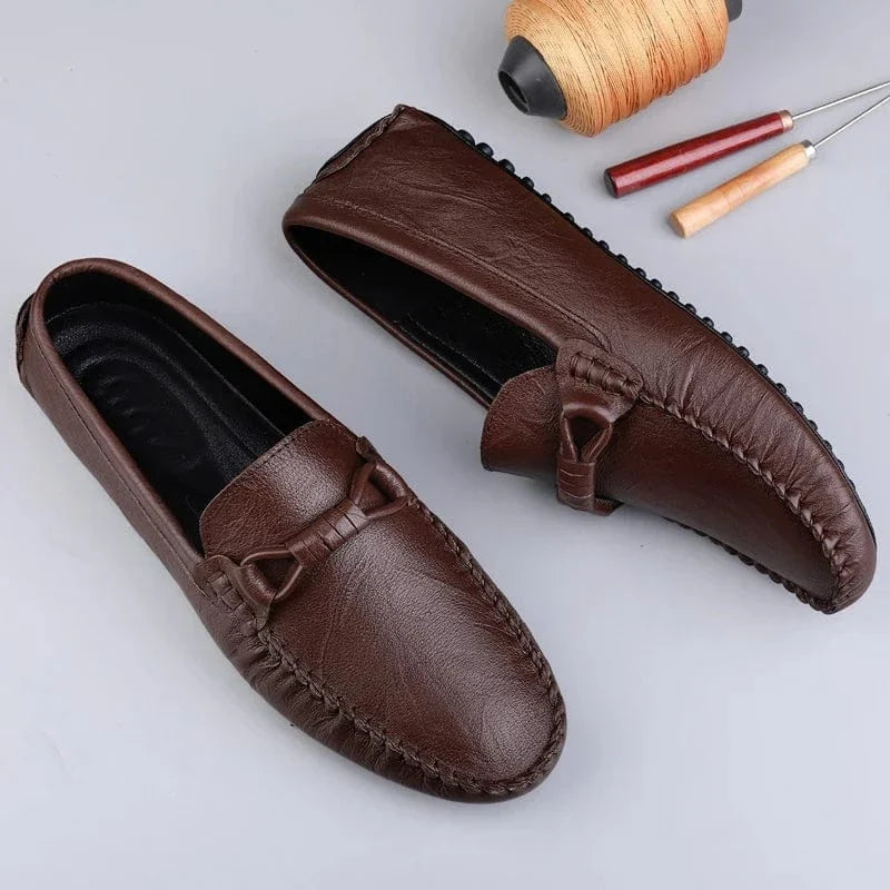 Hand-Stitched Orthopedic Leather Moccasins for Men – view 10