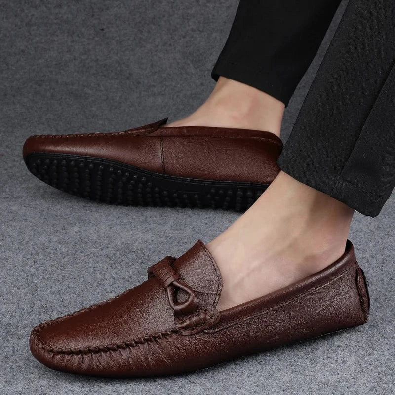 Hand-Stitched Orthopedic Leather Moccasins for Men – view 11