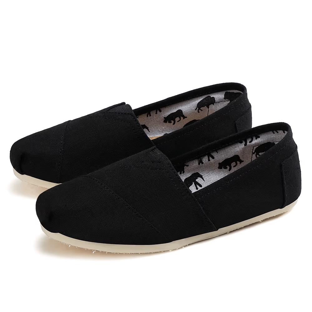 Black Canvas Orthopedic Loafers for Women – view 2