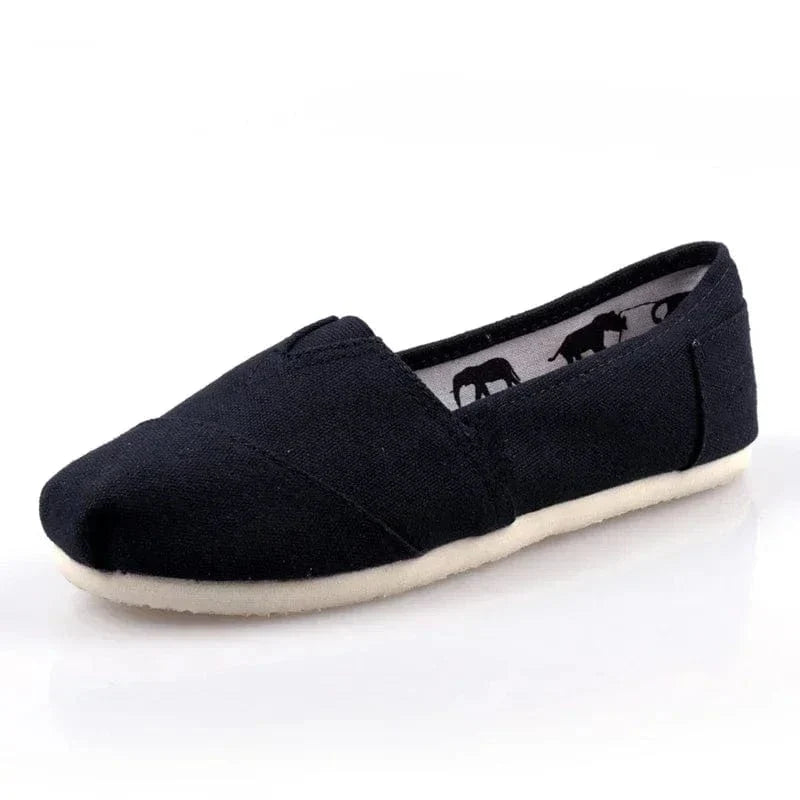 Black Canvas Orthopedic Loafers for Women