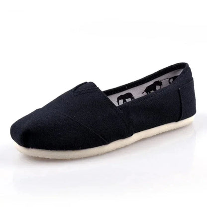 Black Canvas Orthopedic Loafers for Women