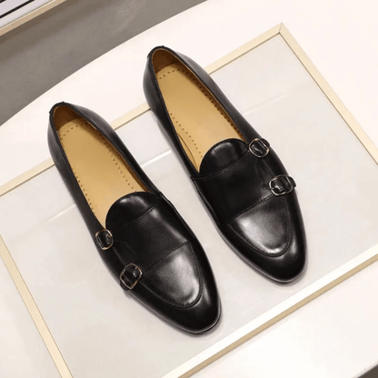 Double Buckle Orthopedic Leather Loafers for Men – view 4