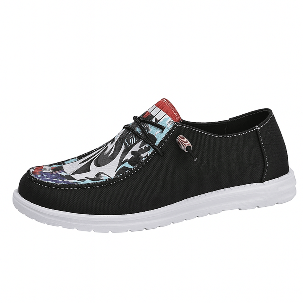 Breathable Orthopedic Loafers with Laces and Graphic Print