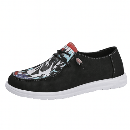 Breathable Orthopedic Loafers with Laces and Graphic Print