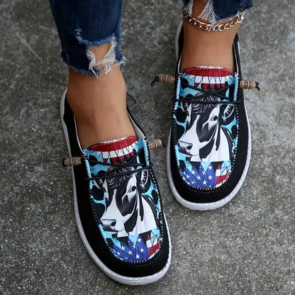 Breathable Orthopedic Loafers with Laces and Graphic Print – view 8