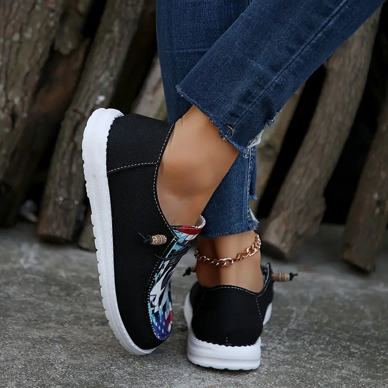 Breathable Orthopedic Loafers with Laces and Graphic Print – view 6