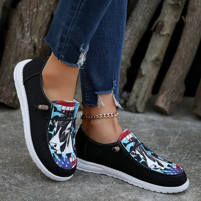 Breathable Orthopedic Loafers with Laces and Graphic Print – view 4