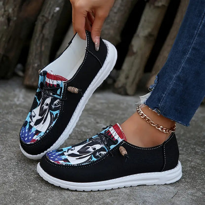 Breathable Orthopedic Loafers with Laces and Graphic Print – view 9