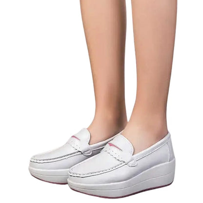 Platform Vegan Leather Arch Support Loafers – view 4