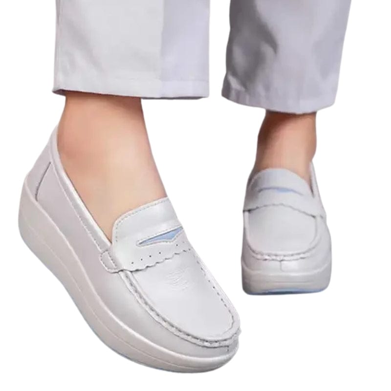 Platform Vegan Leather Arch Support Loafers – view 3