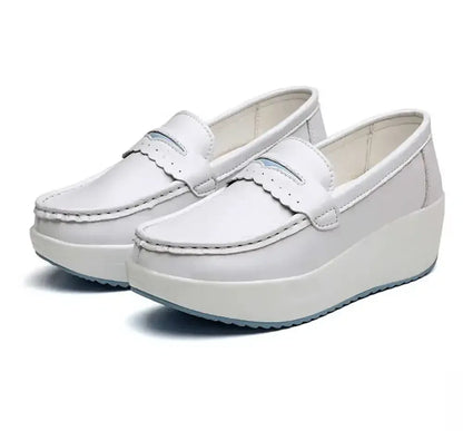 Platform Vegan Leather Arch Support Loafers