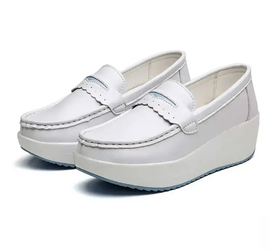 Platform Vegan Leather Arch Support Loafers