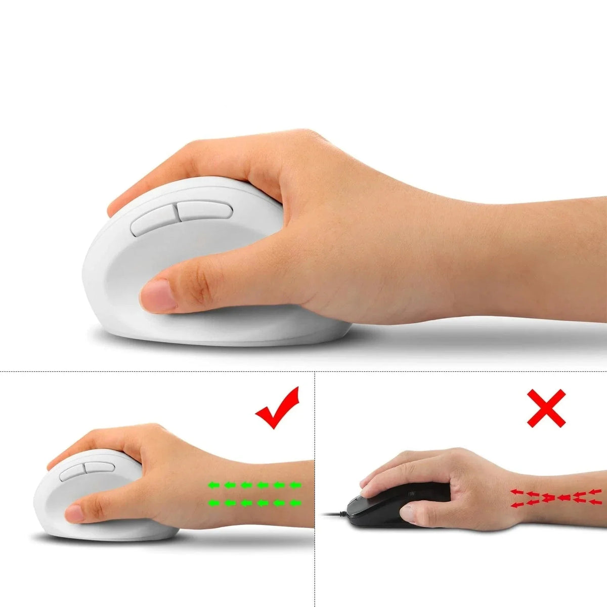 Wired Small Vertical Mouse for Long Work Sessions – view 2