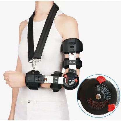 Hinged Adjustable Arm Brace for the Left Elbow – view 2