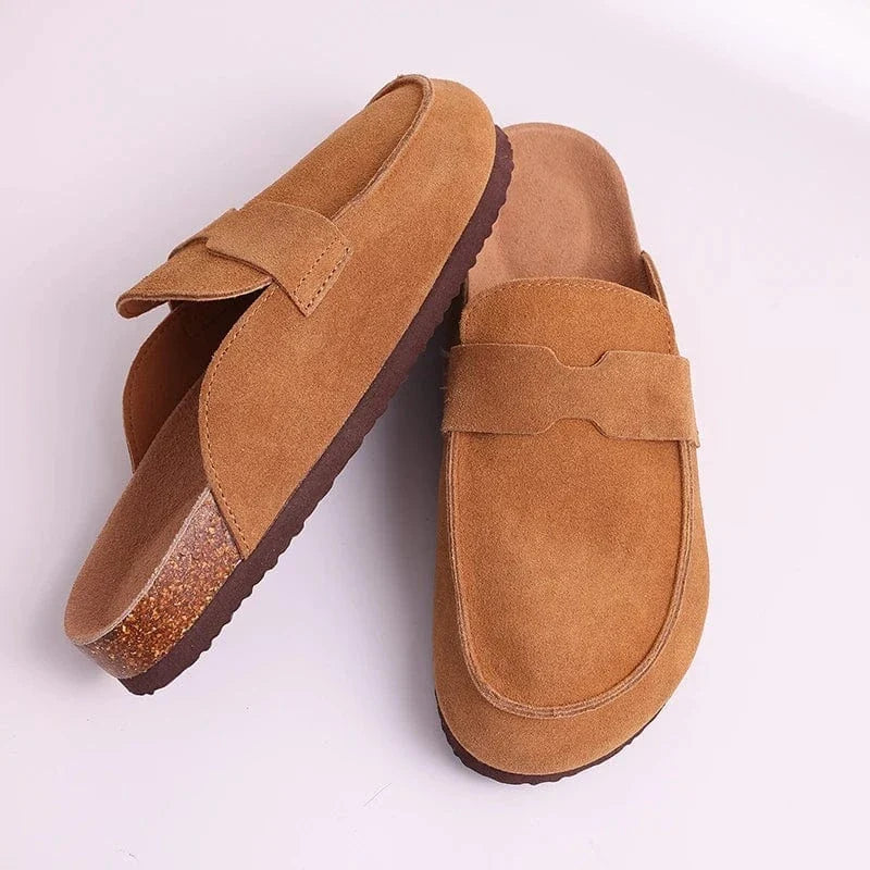 Brown Suede Orthopedic Clogs with Arch Support for Men – view 2