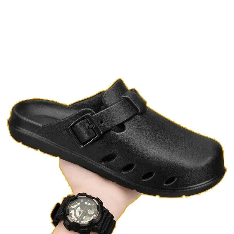 Black Ergonomic Arch Support Clogs for Men