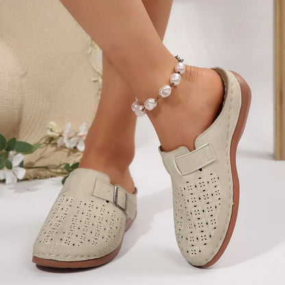 Beige Adjustable Orthopedic Clogs with Padded Footbed – view 4