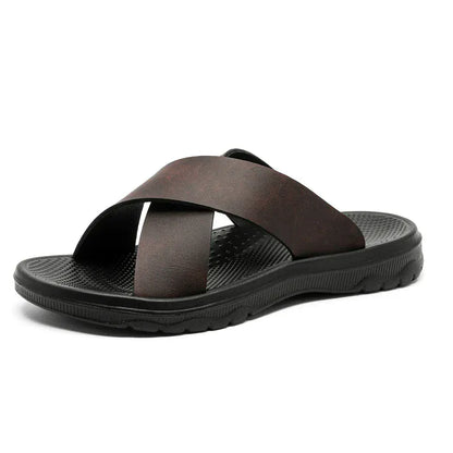 Men's Cross-Strap Faux Leather Orthopedic Dressy Sandals – view 8