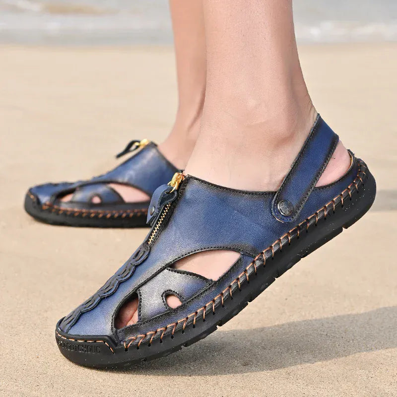Anatomical Leather Non Slip Orthopedic Sandals for Men – view 4