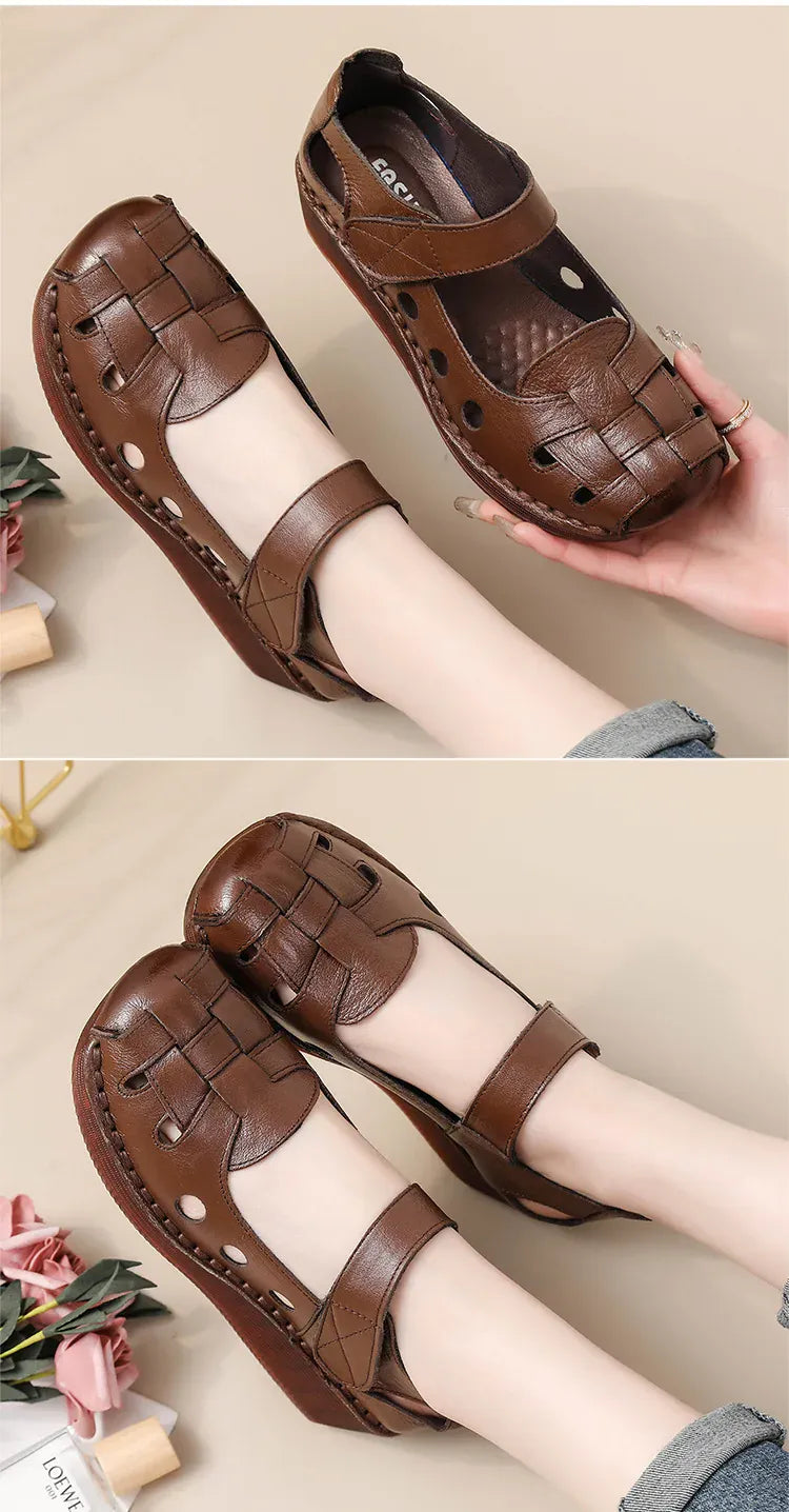Braided Vegan Leather Sandals for Swollen Feet for Women – view 7