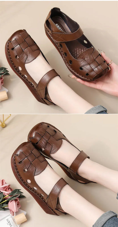 Braided Vegan Leather Sandals for Swollen Feet for Women – view 7