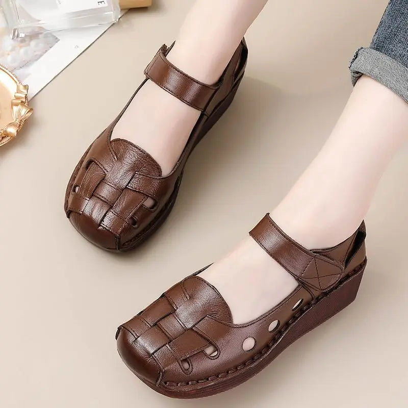 Braided Vegan Leather Sandals for Swollen Feet for Women – view 6