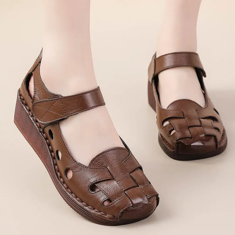 Braided Vegan Leather Sandals for Swollen Feet for Women – view 5