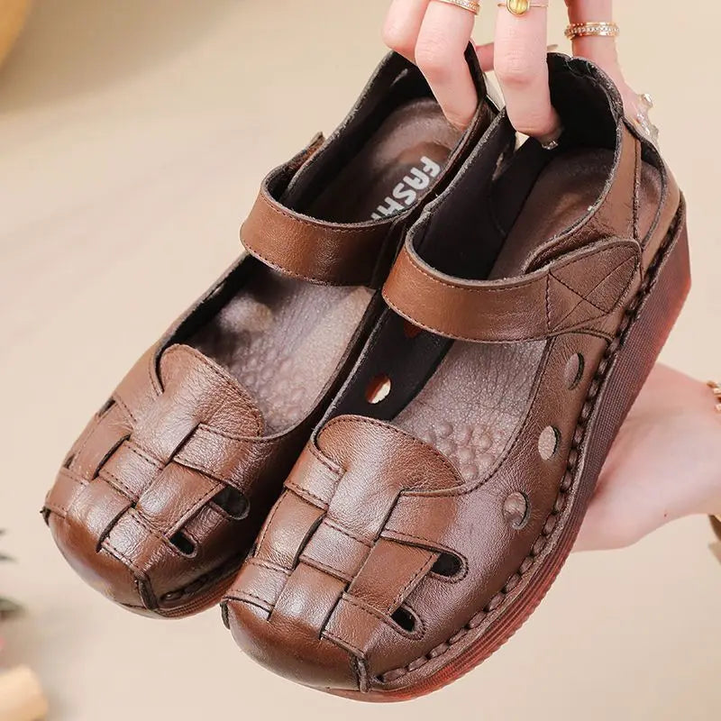 Braided Vegan Leather Sandals for Swollen Feet for Women – view 4