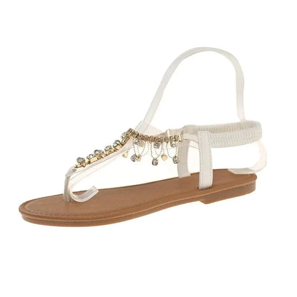 Rhinestone Toe-Post Womens Sandals for Swollen Feet