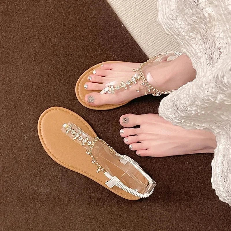 Rhinestone Toe-Post Womens Sandals for Swollen Feet – view 7