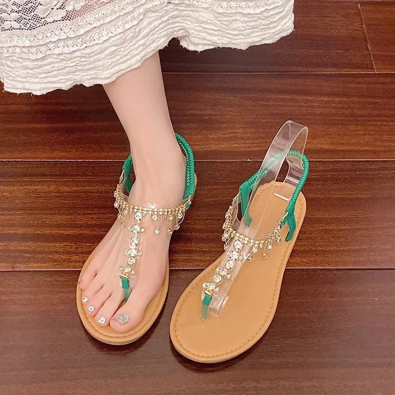 Rhinestone Toe-Post Womens Sandals for Swollen Feet – view 6