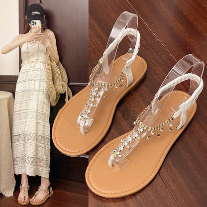 Rhinestone Toe-Post Womens Sandals for Swollen Feet – view 3