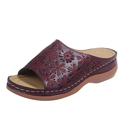 Lightweight Orthopedic Wedge Sandals with Floral Pattern – view 3
