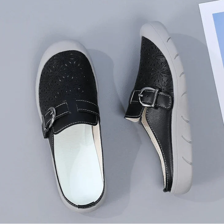 Retro Vegan Leather Breathable Orthopedic Sandals for Women – view 5
