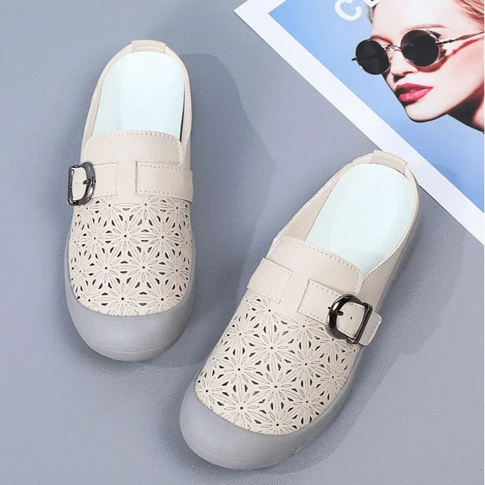 Retro Vegan Leather Breathable Orthopedic Sandals for Women – view 11