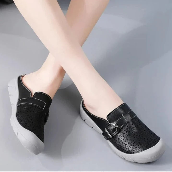 Retro Vegan Leather Breathable Orthopedic Sandals for Women – view 4