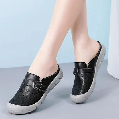 Retro Vegan Leather Breathable Orthopedic Sandals for Women – view 2
