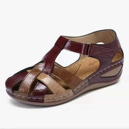 Sturdy Two-Tone Vegan Leather Orthopedic Sandals for Women – view 2